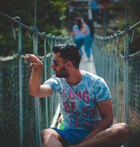 man on bridge
